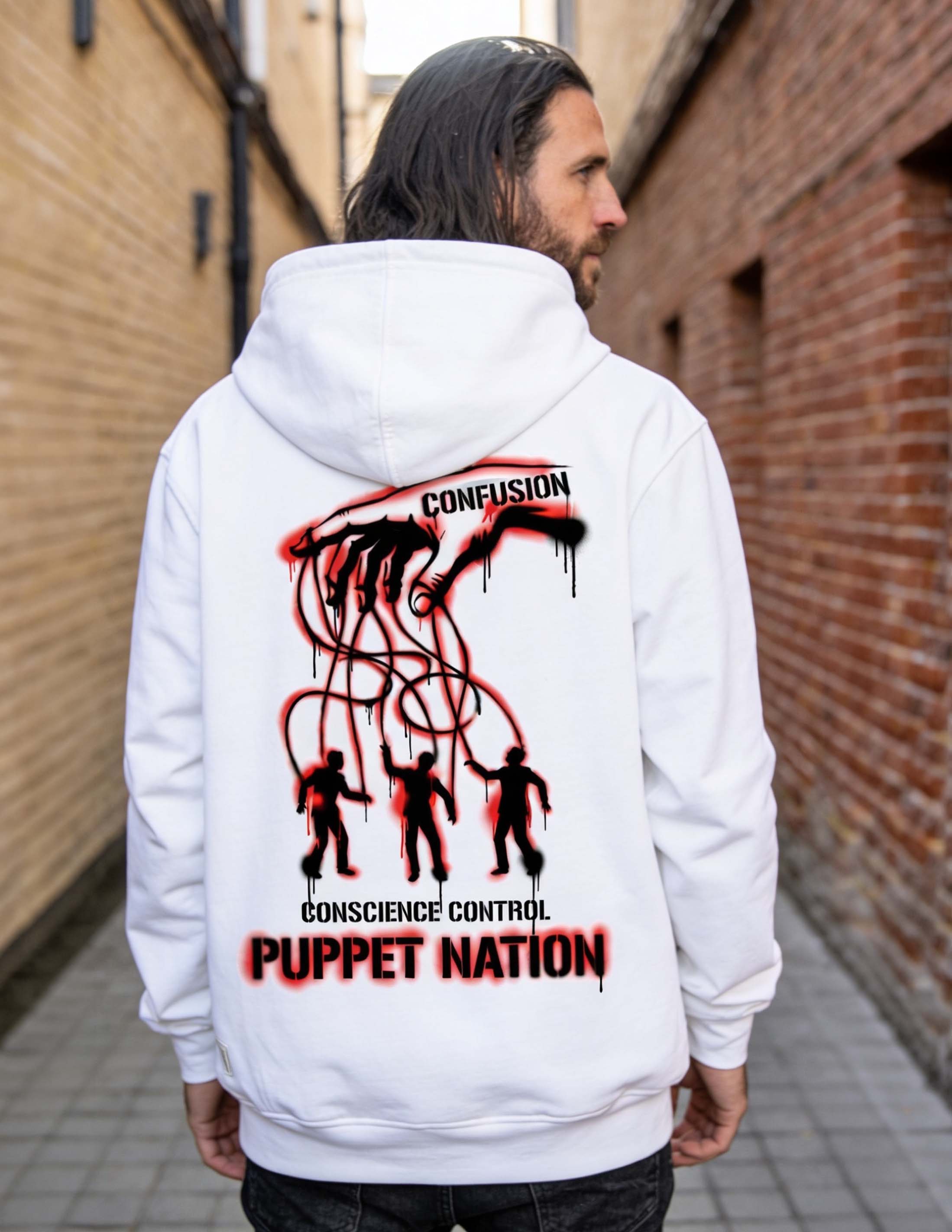 PUPPET NATION WHITE HOODIE