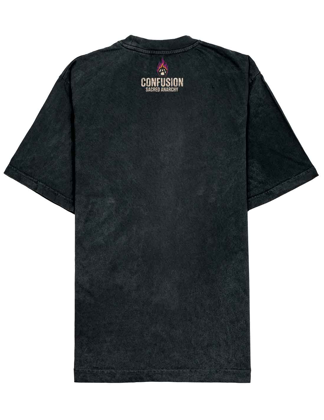 SACRED ANARCHY CARBON BLACK TEE OVERSIZE HARD PATTERN