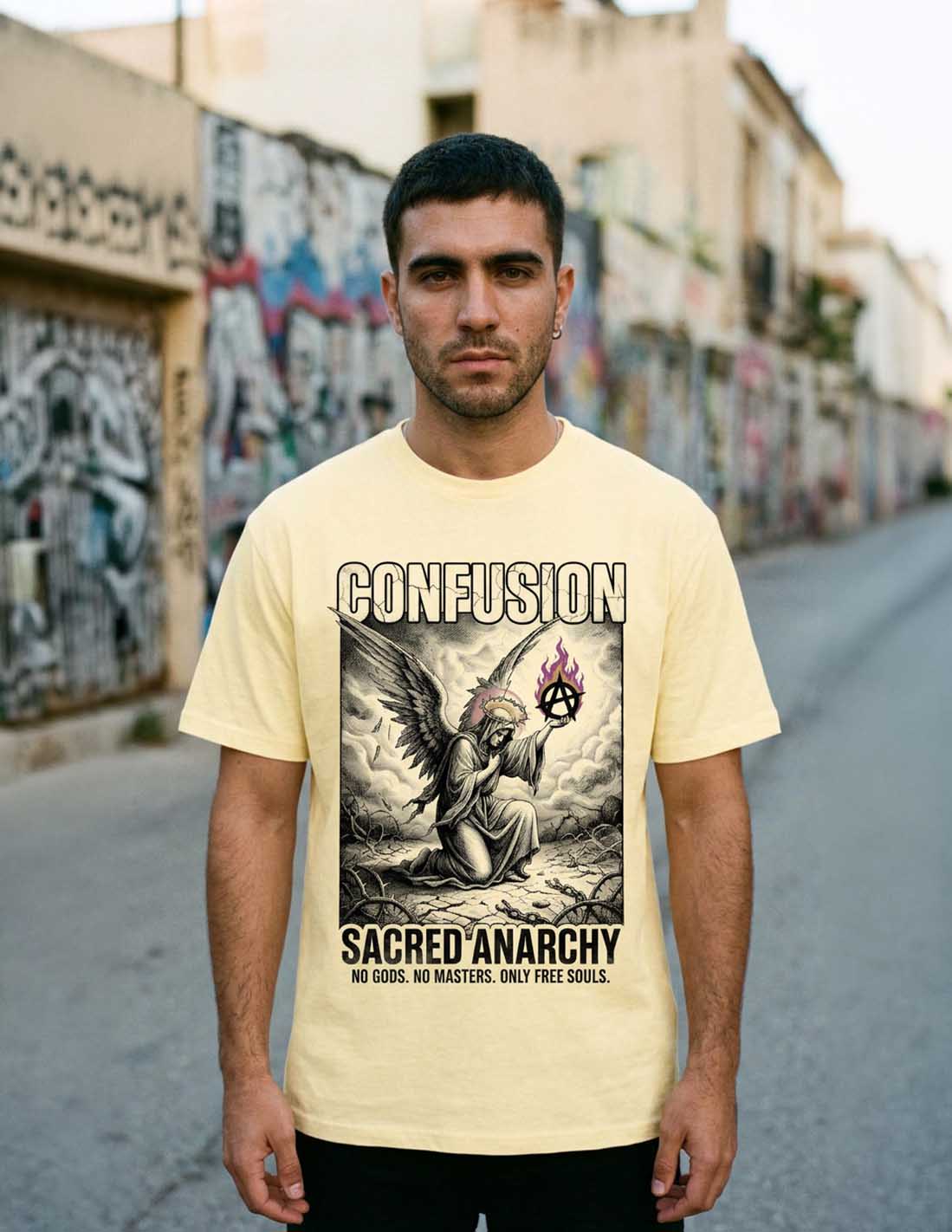 SACRED ANARCHY DOUBLE CREAM TEE