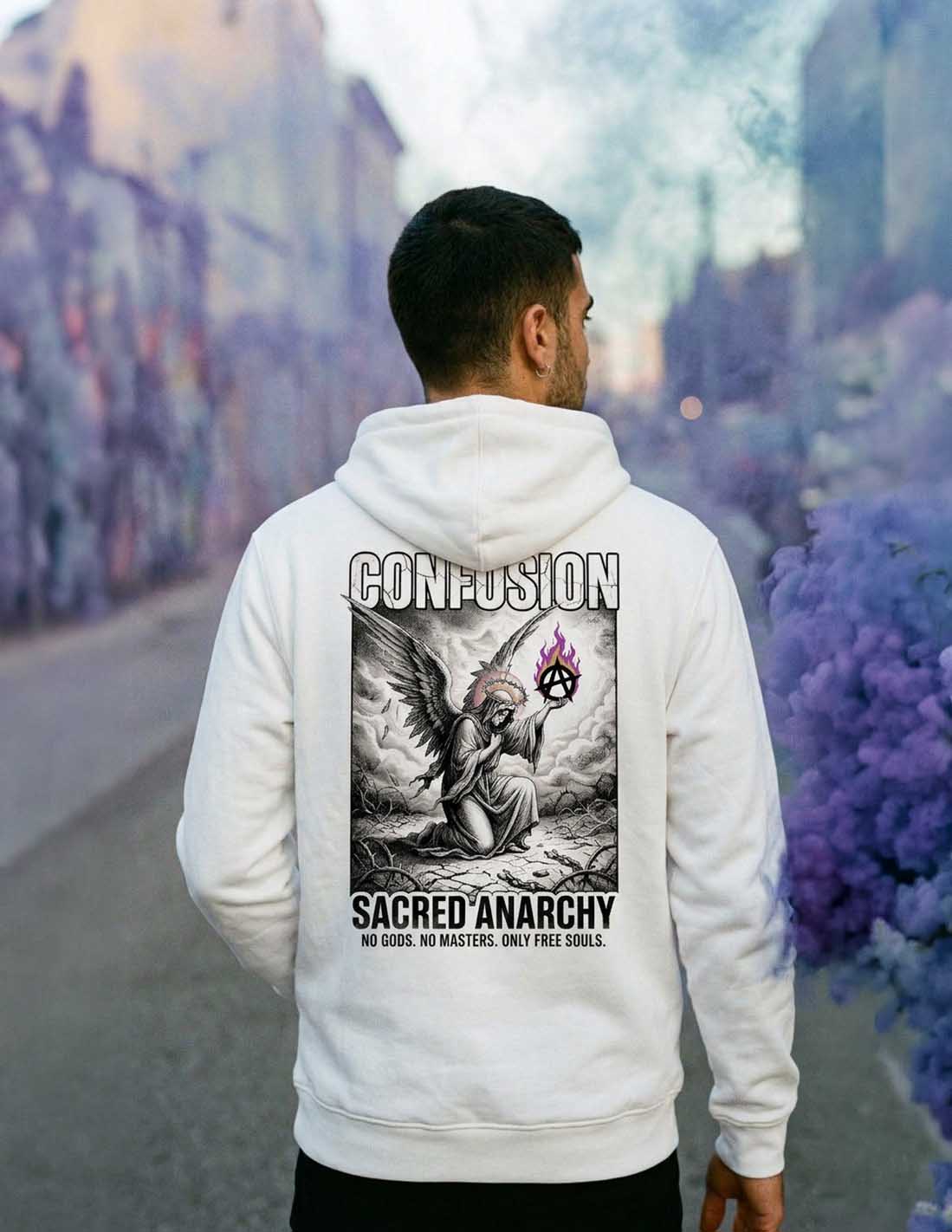 SACRED ANARCHY WHITE HOODIE