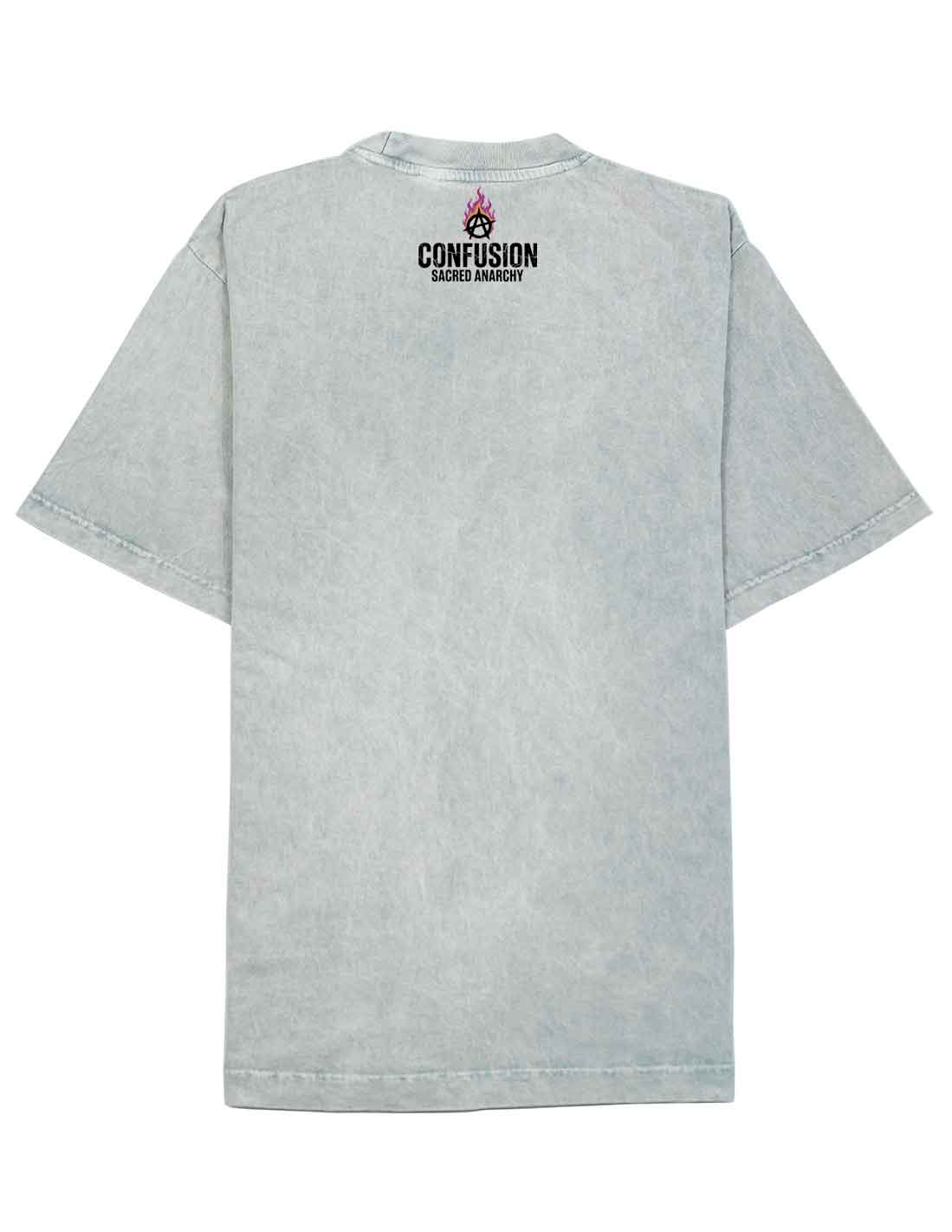 SACRED ANARCHY SILVER GREY TEE OVERSIZE HARD PATTERN