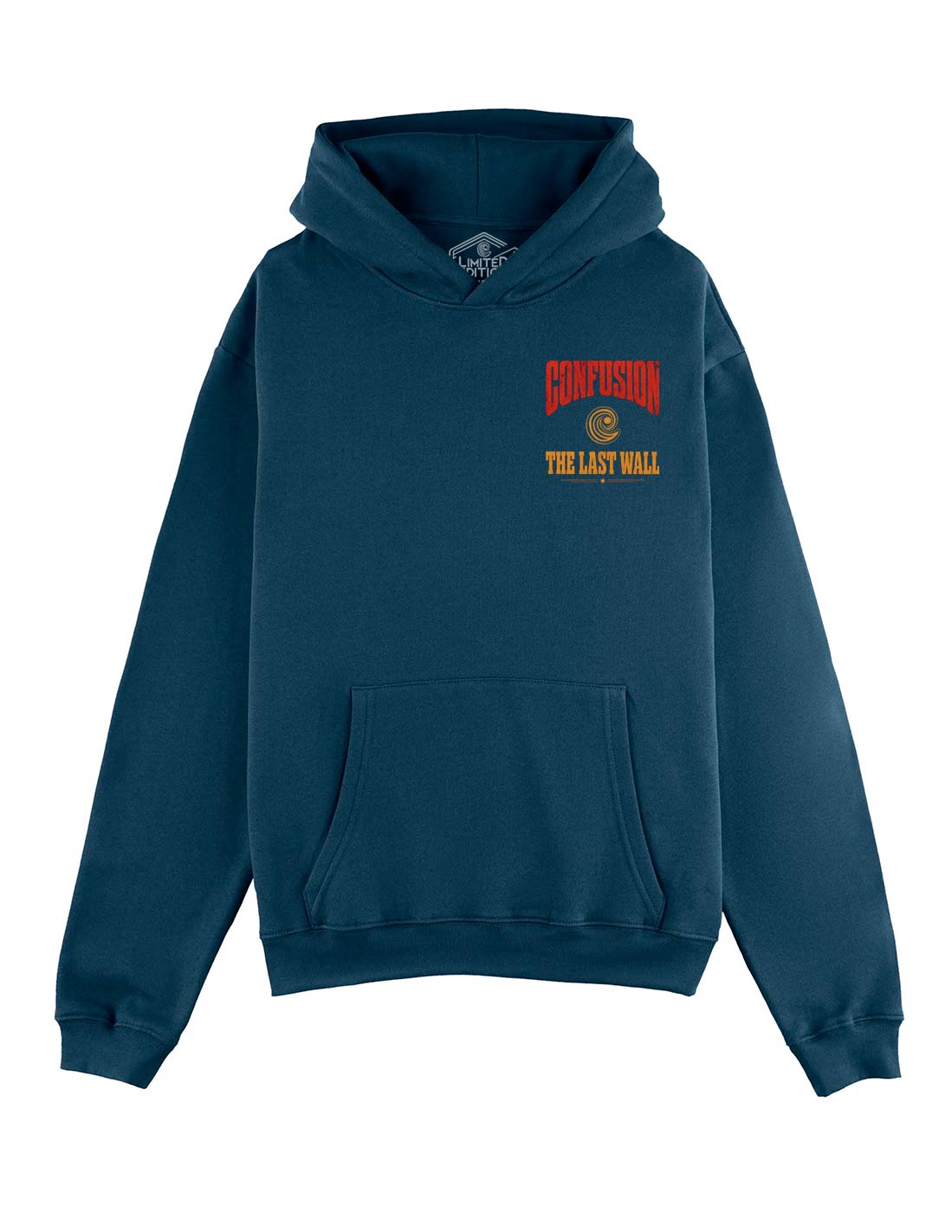 THE LAST WALL DARK DENIM HOODIE