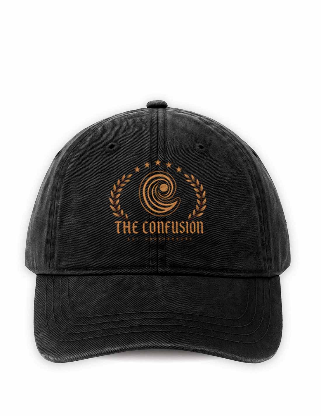 HUNGER BLACK CAP STRAPBACK STONE WASHED