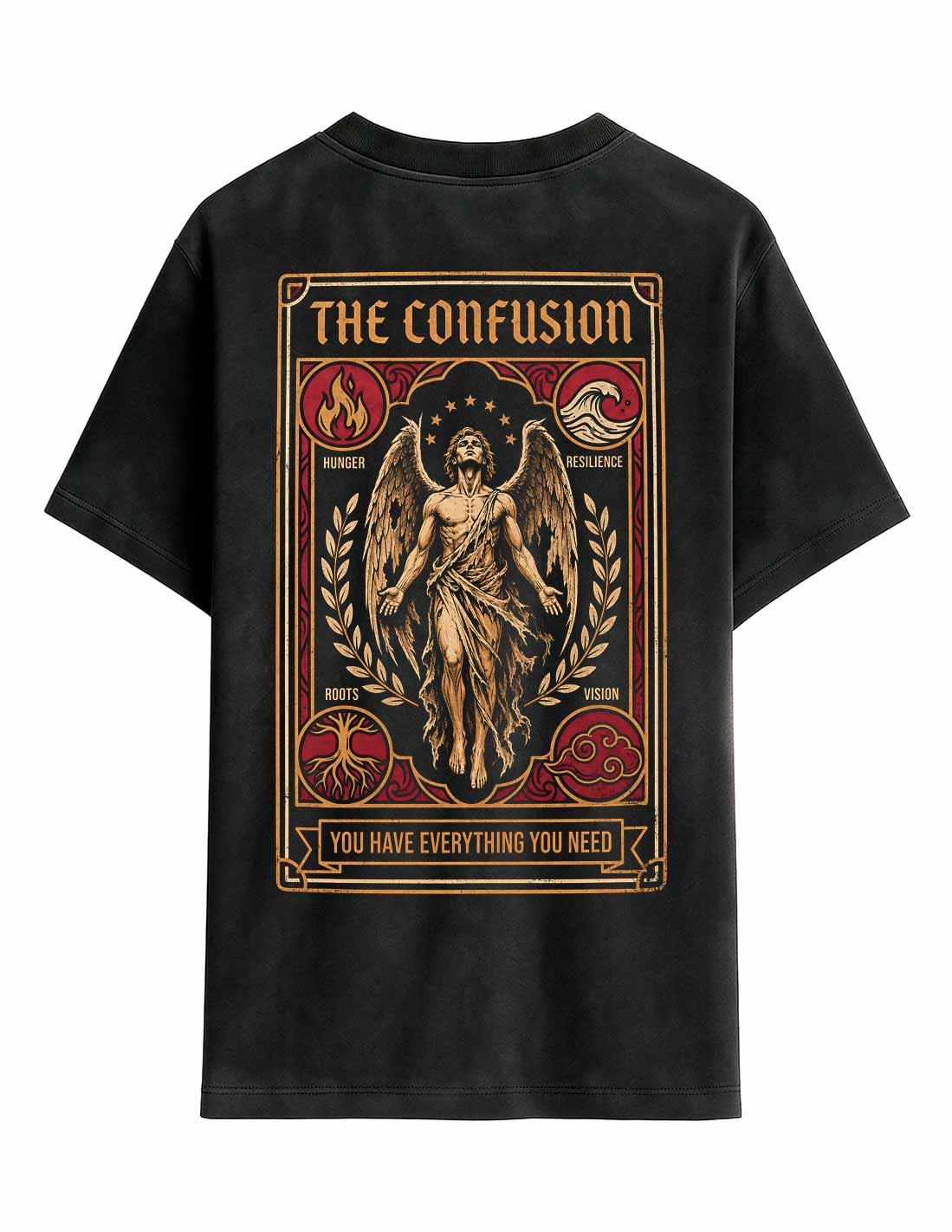 HUNGER BLACK TEE OVERSIZE LAVADO A LA PIEDRA