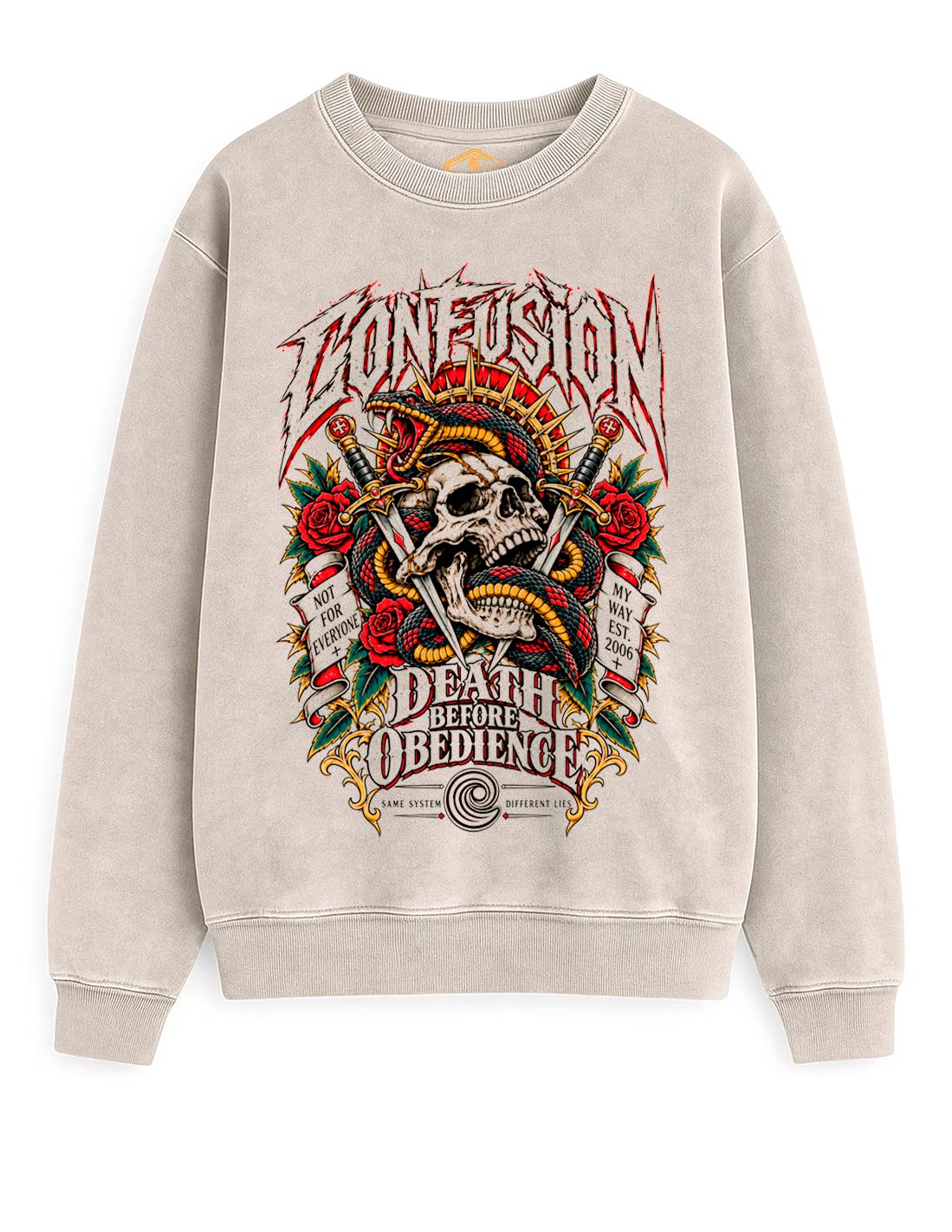 DEATH BEFORE OBEDIENCE STRING CREWNECK