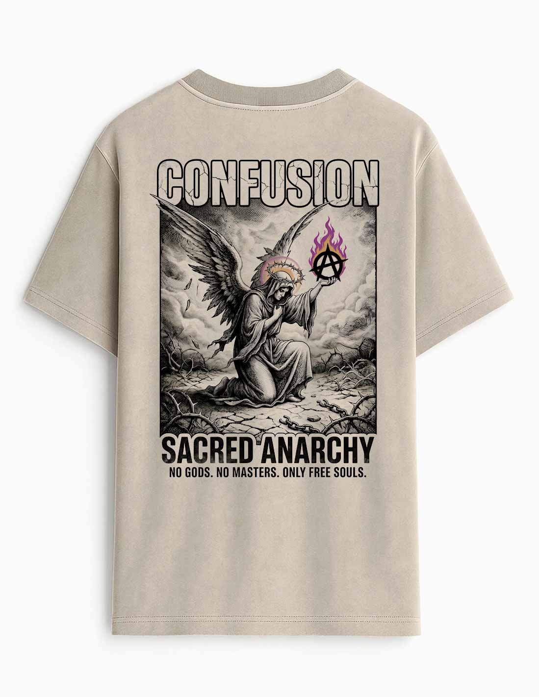 SACRED ANARCHY STRING TEE OVERSIZE HUB PATTERN