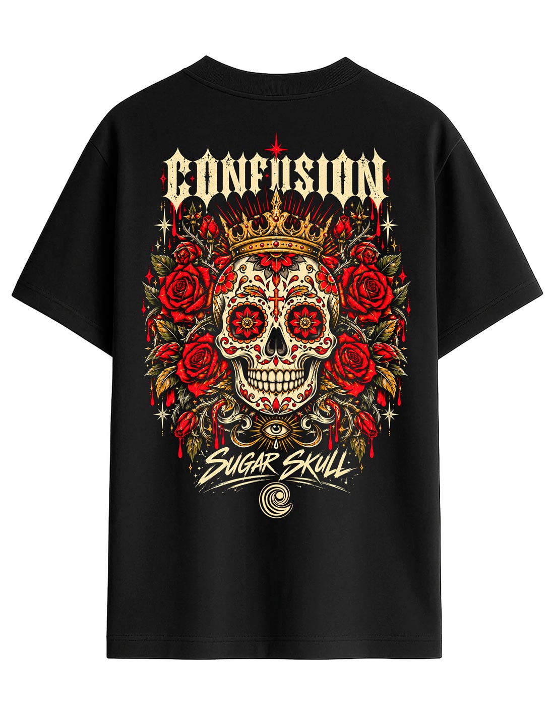 SUGAR SKULL II  BLACK TEE