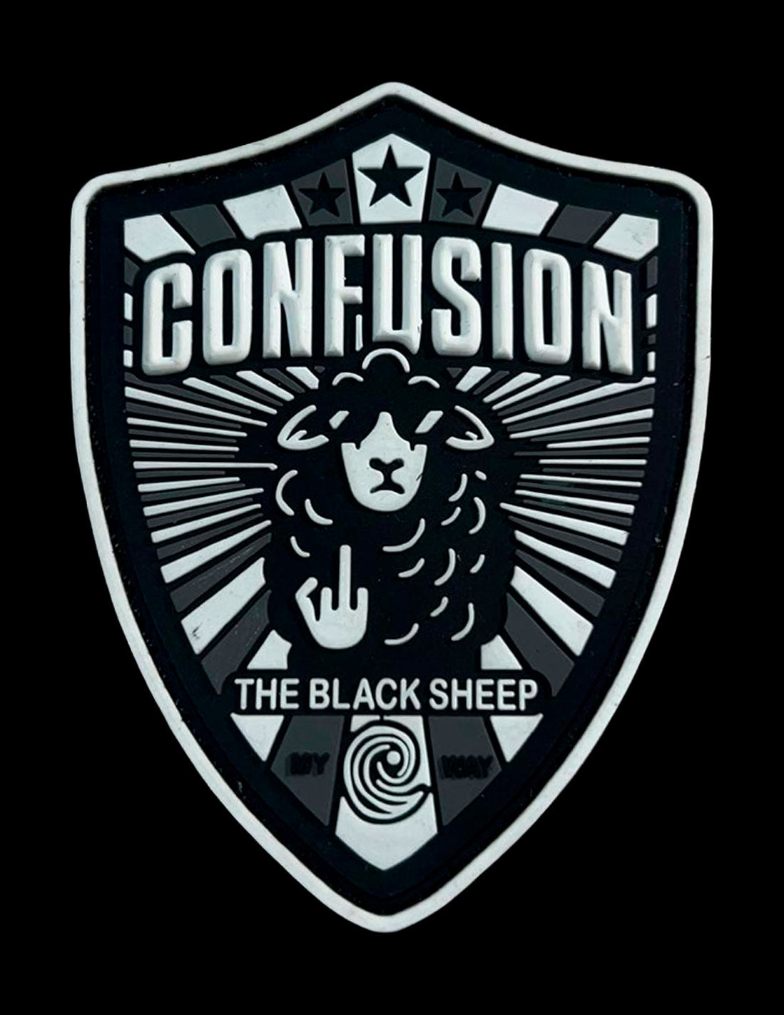 THE BLACK SHEEP PATCH BLACK HOODIE LIMITED EDITION CENTER