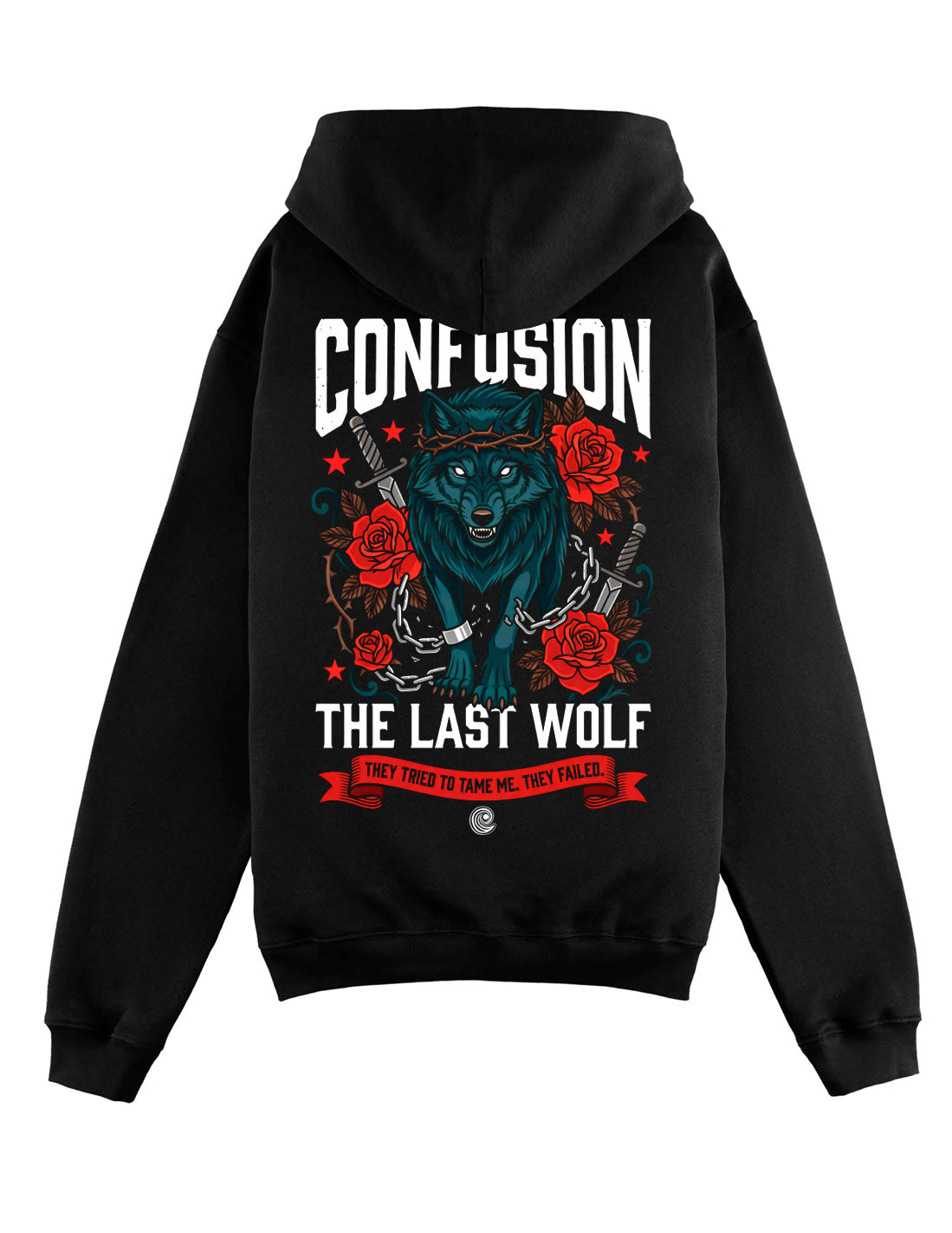 THE LAST WOLF BLACK HOODIE