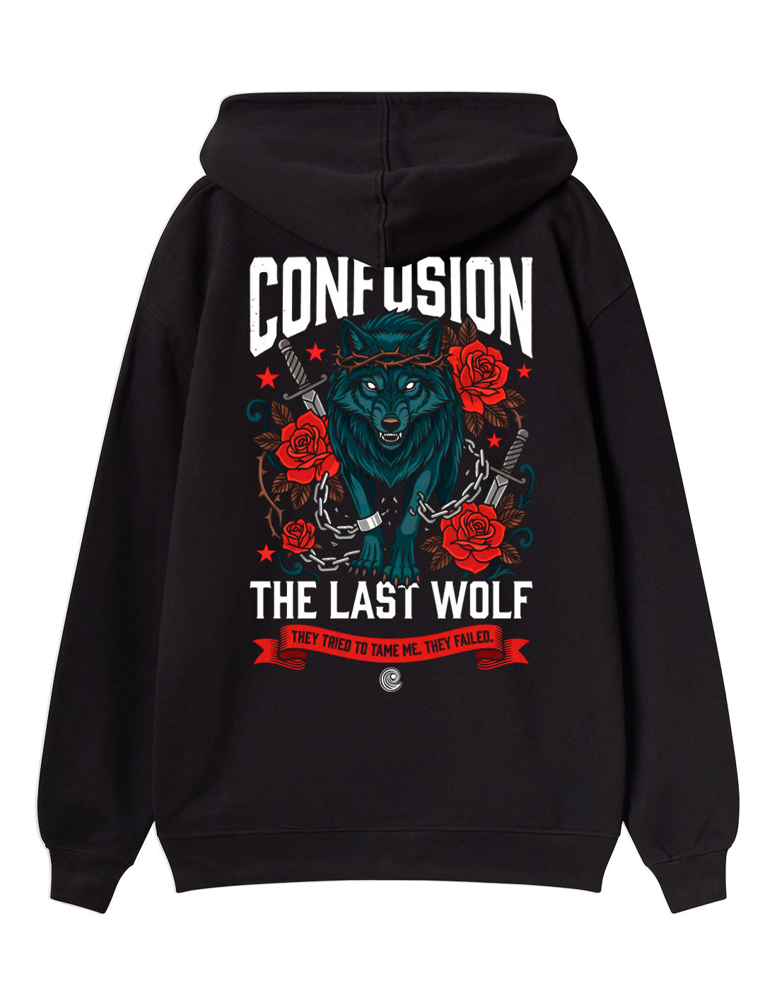 THE LAST WOLF BLACK HOODIE