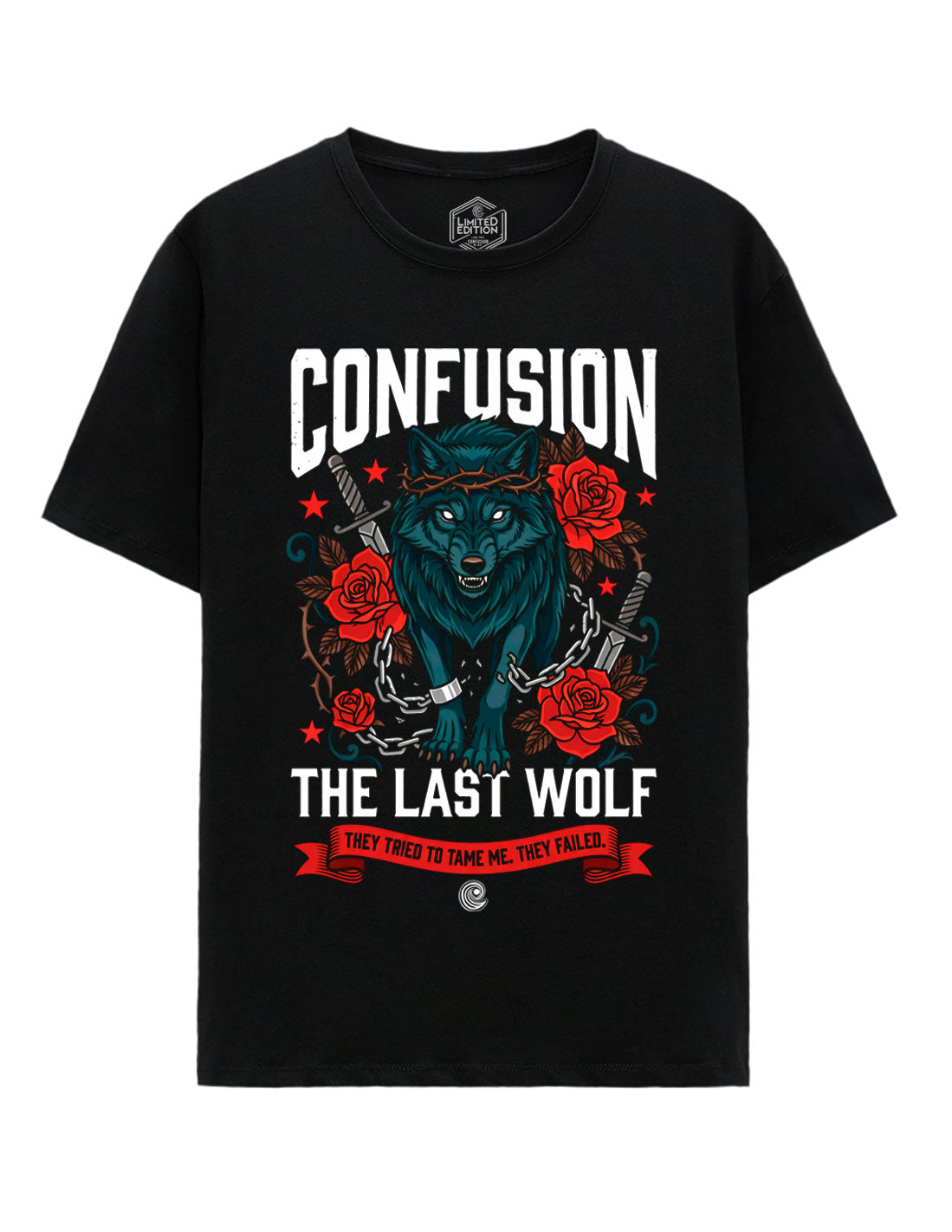 THE LAST WOLF BLACK TEE