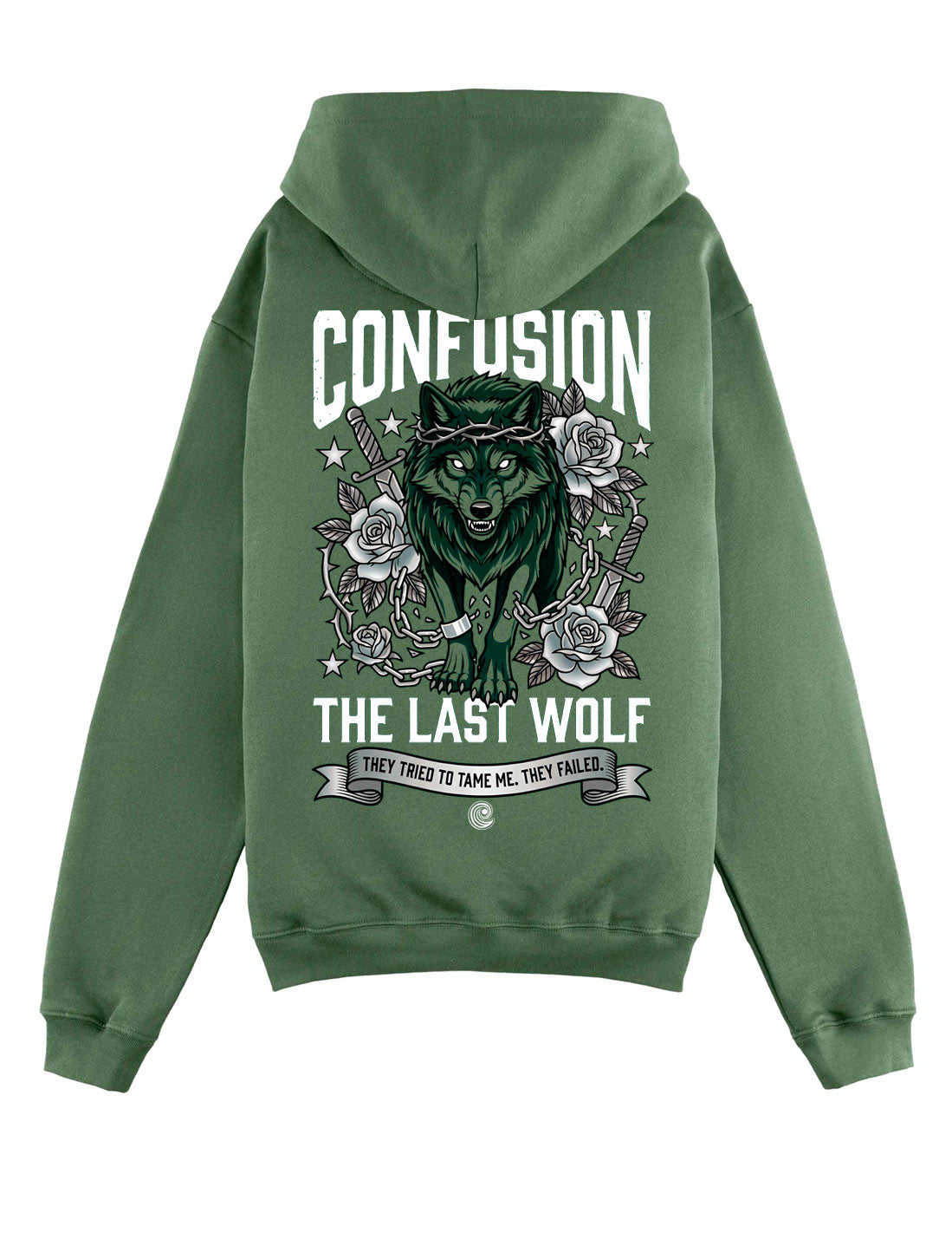THE LAST WOLF OLIVE HOODIE