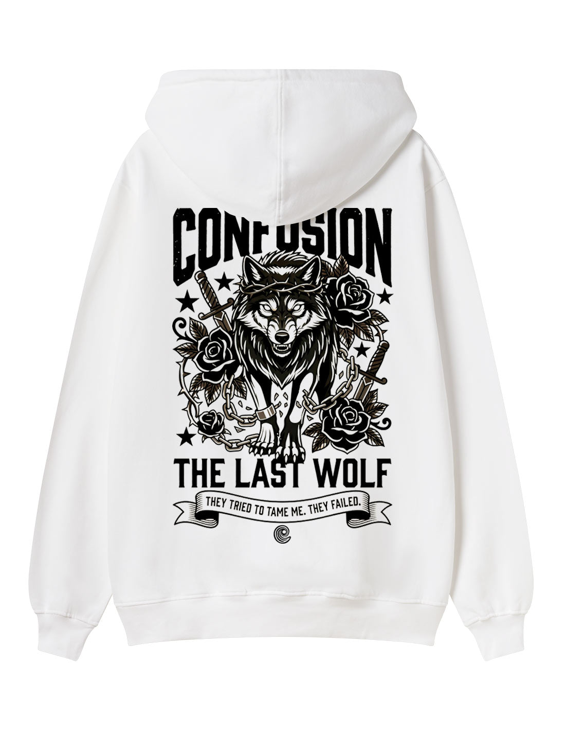 THE LAST WOLF WHITE HOODIE