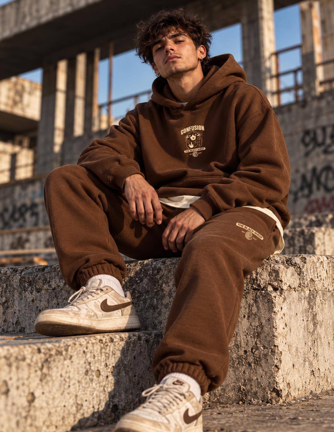 THE BLACK SHEEP RETRO HOODIE COCOBROWN
