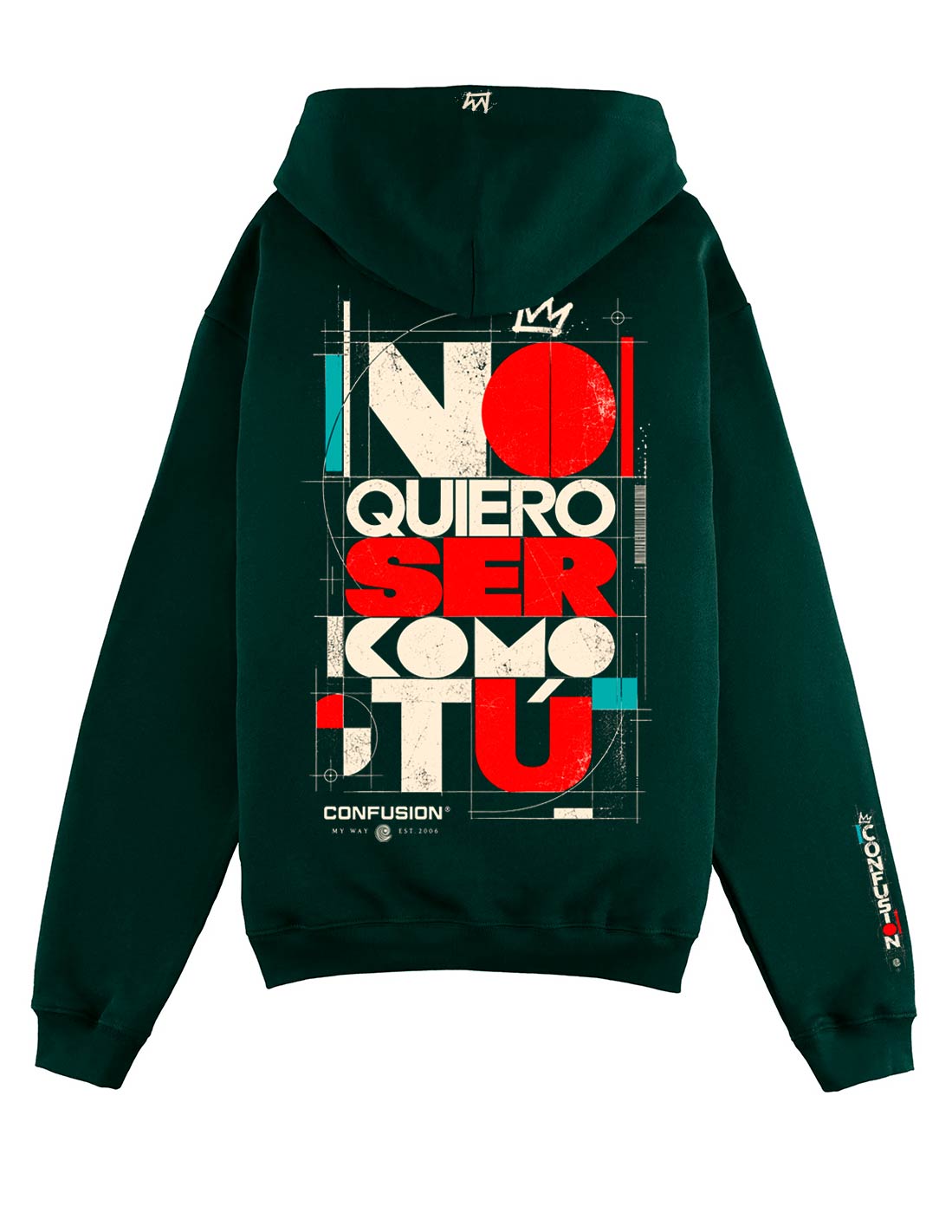 NO QUIERO VERDE BOTELLA HOODIE OVERSIZE