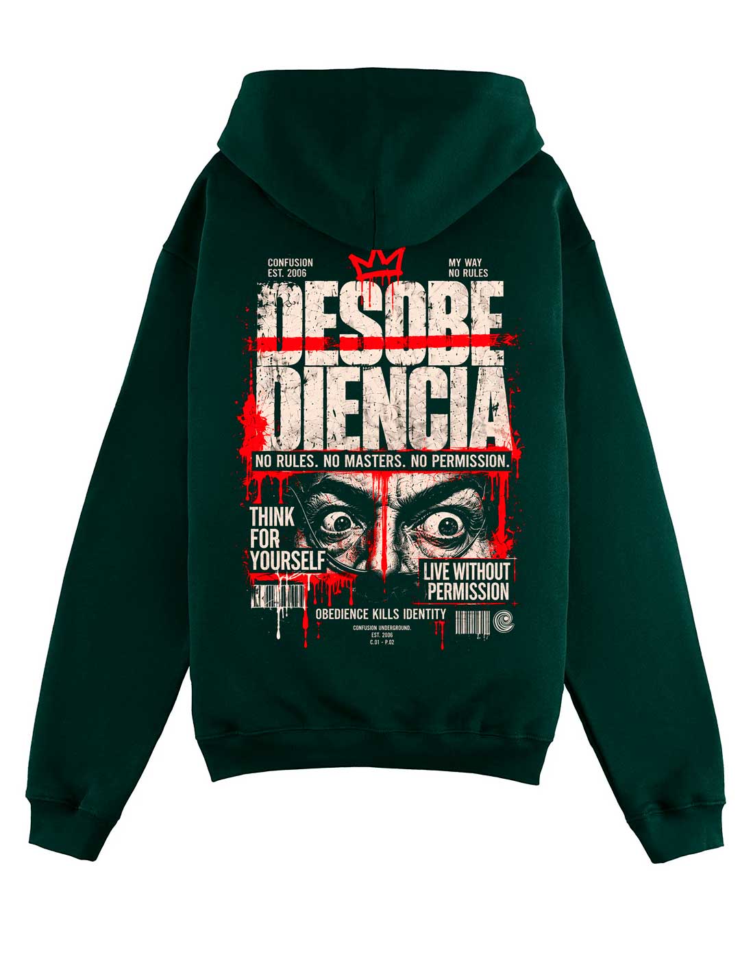 DESOBEDECE VERDE BOTELLA HOODIE OVERSIZE