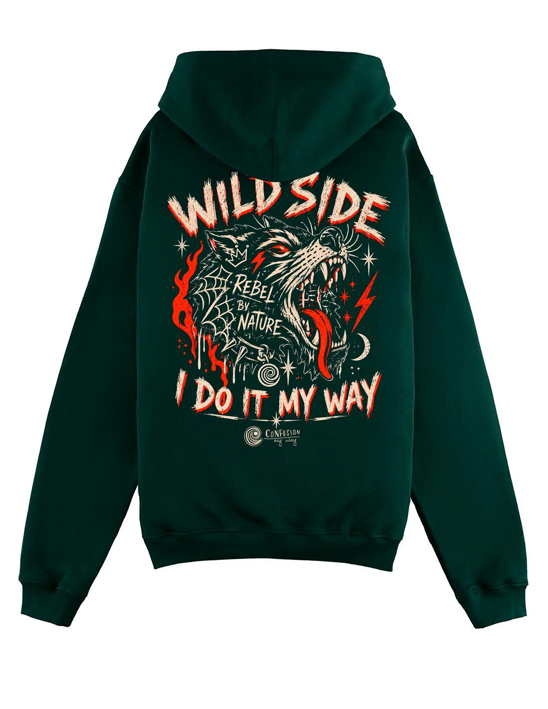 REBEL BY NATURE VERDE BOTELLA  HOODIE OVERSIZE