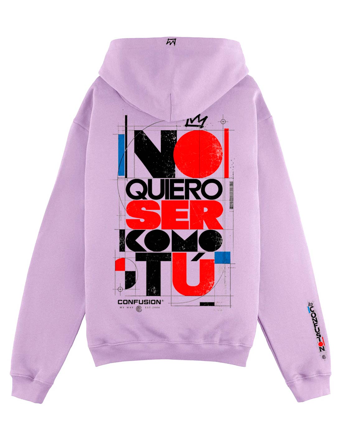 NO QUIERO VIOLET HOODIE OVERSIZE