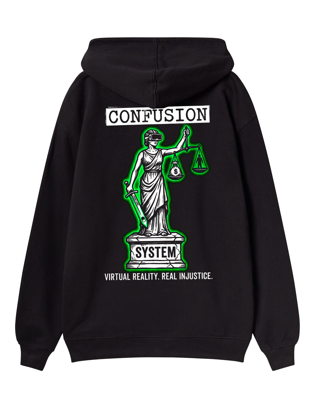 REAL INJUSTICE BLACK HOODIE