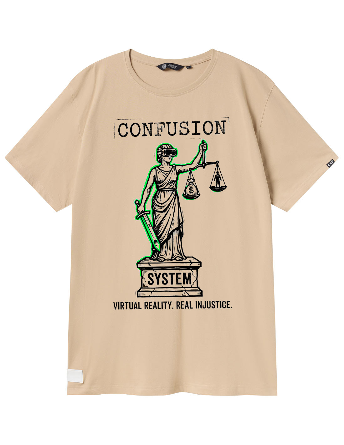 REAL INJUSTICE CREAM TEE