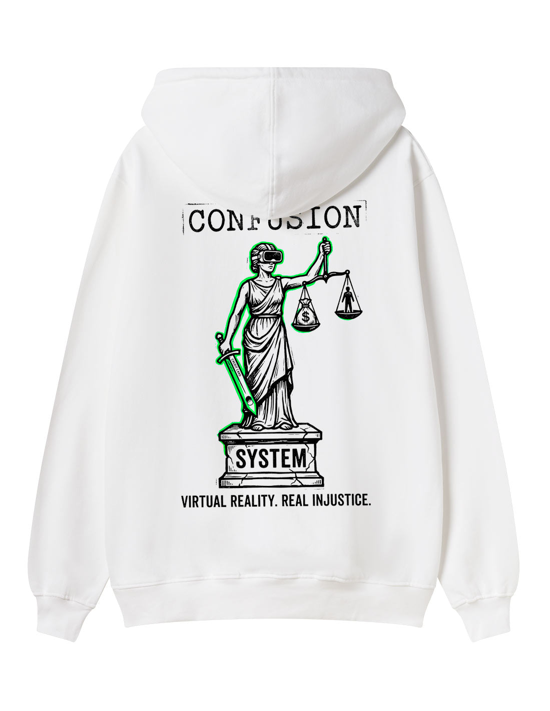 REAL INJUSTICE WHITE HOODIE