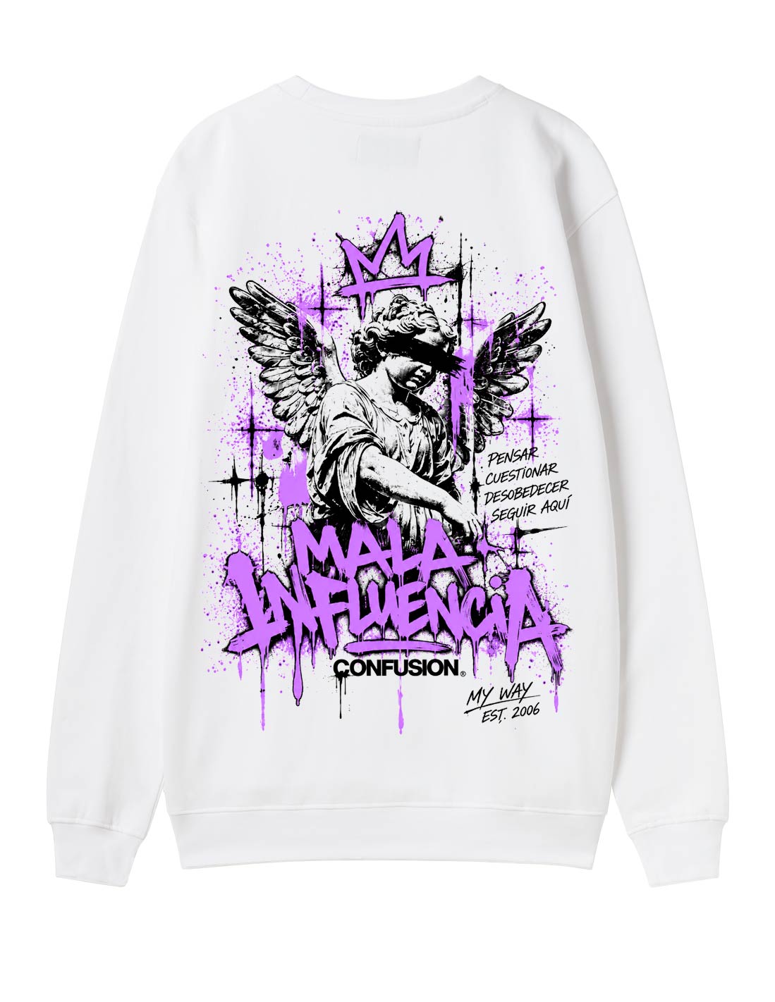 MALA INFLUENCIA WHITE CREWNECK