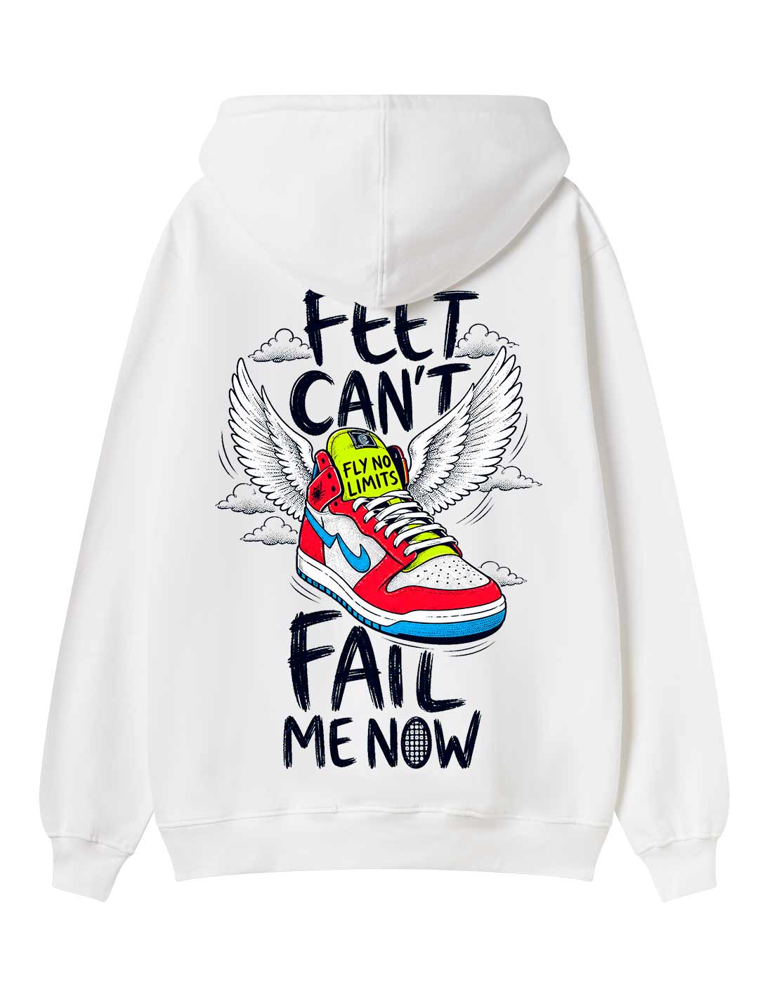 FLY NO LIMITS WHITE HOODIE