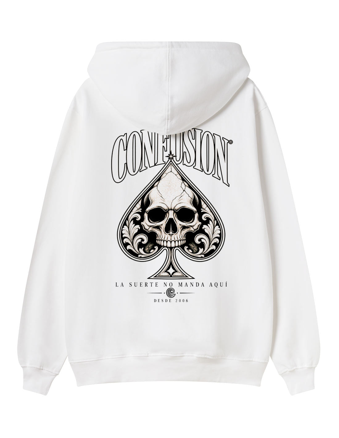 NO LUCK WHITE HOODIE