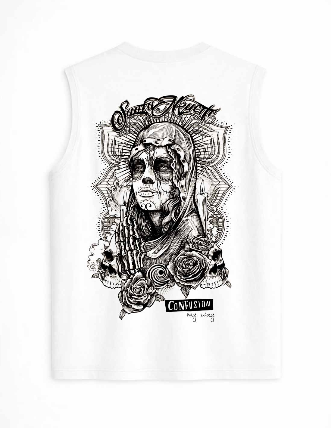 SANTA MUERTE WHITE TANK