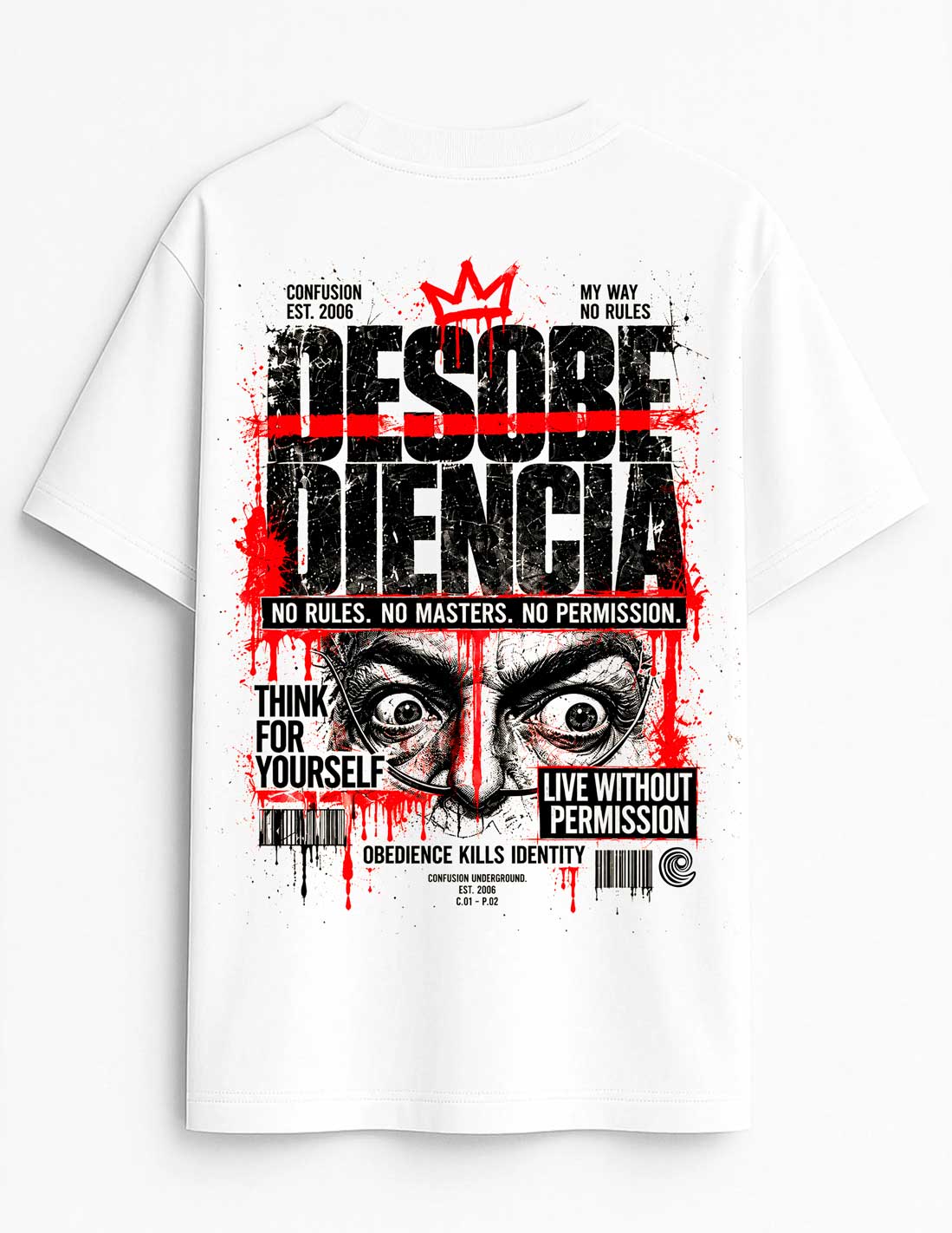 DESOBEDECE WHITE TEE OVERSIZE