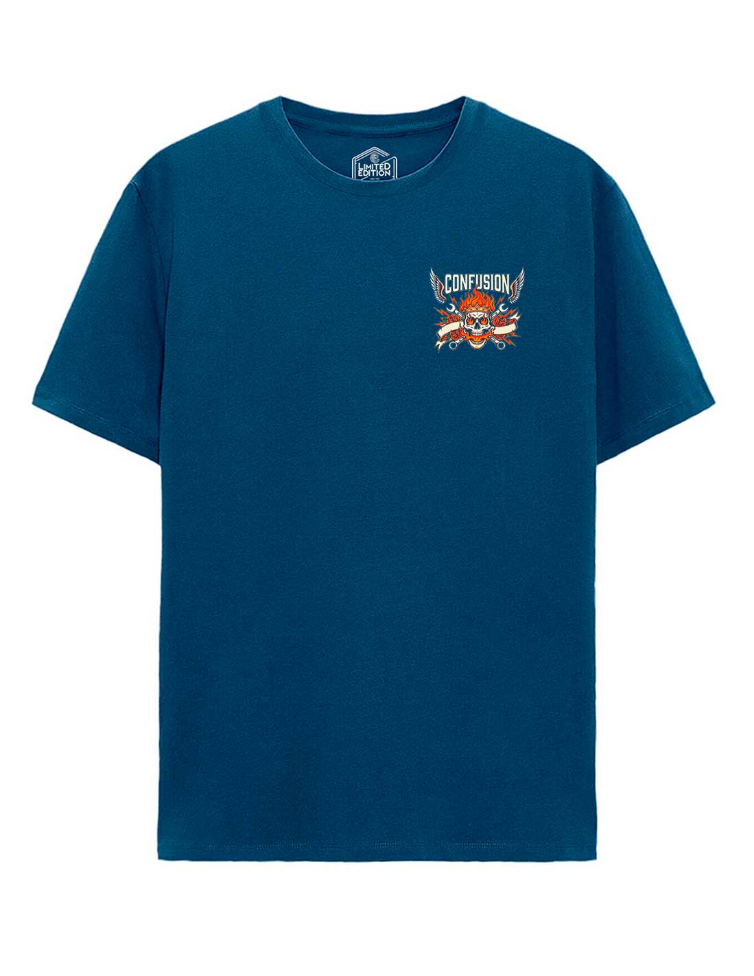 FEED THE FIRE DARK DENIM TEE
