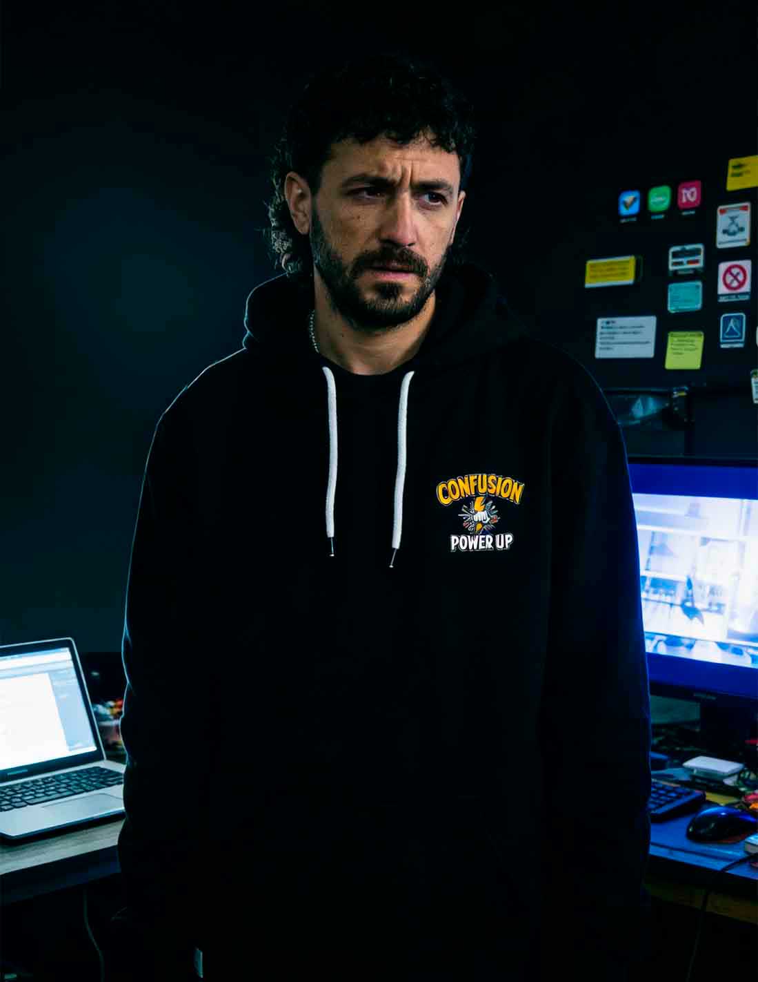 POWER UP BLACK HOODIE