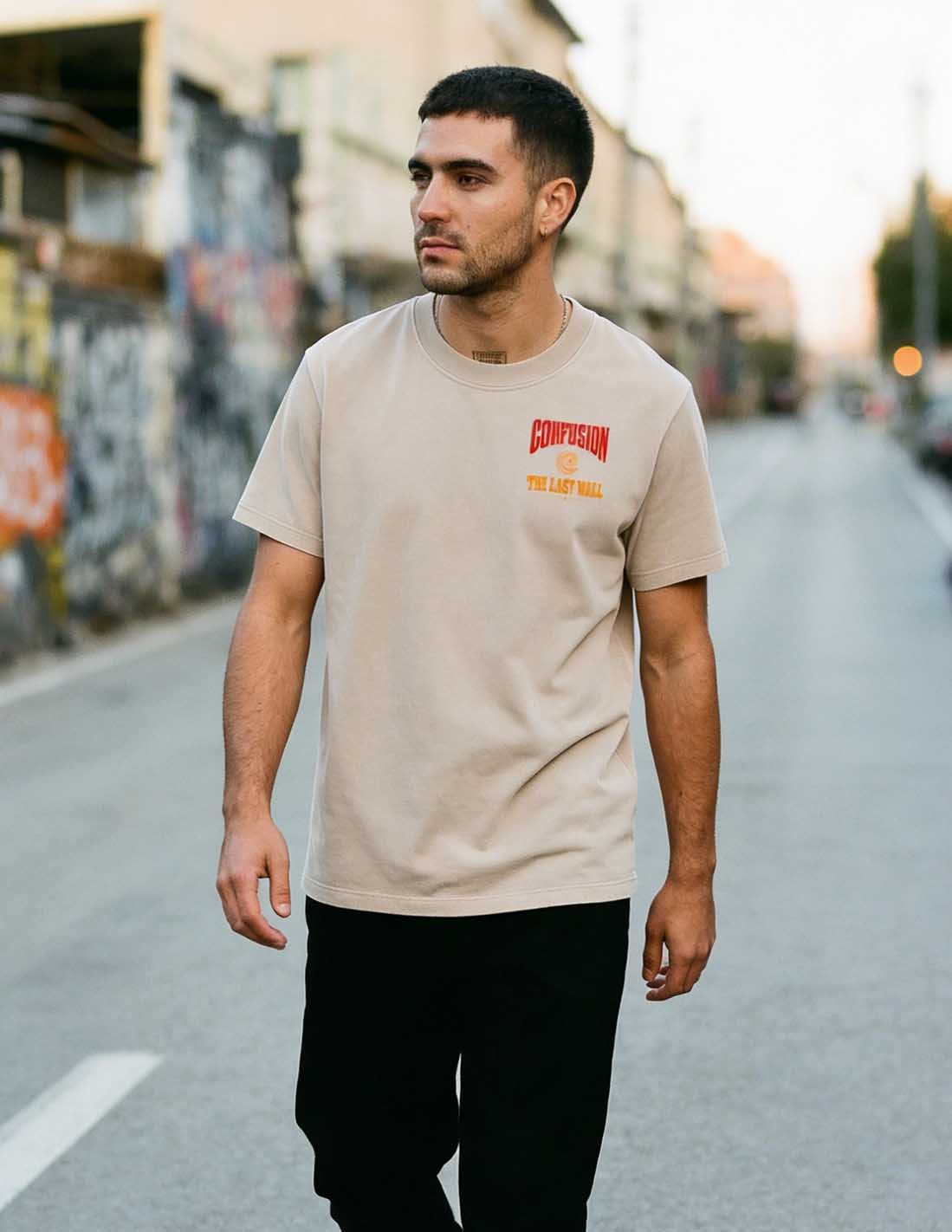 THE LAST WALL TEE STRING OVERSIZE HARD LAVADO PIEDRA