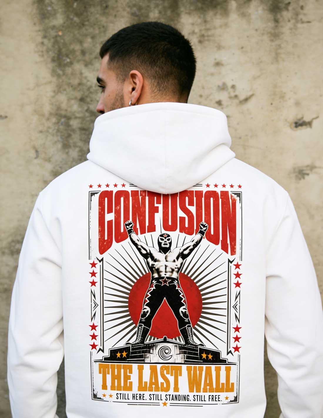 THE LAST WALL WHITE HOODIE