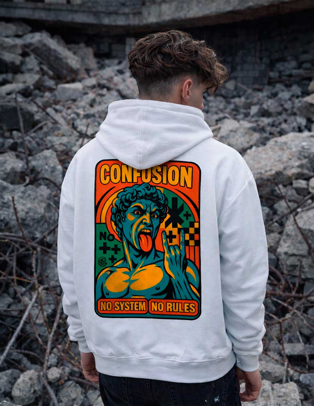 NO SYSTEM NO RULES WHITE HOODIE LIMITED EDITION