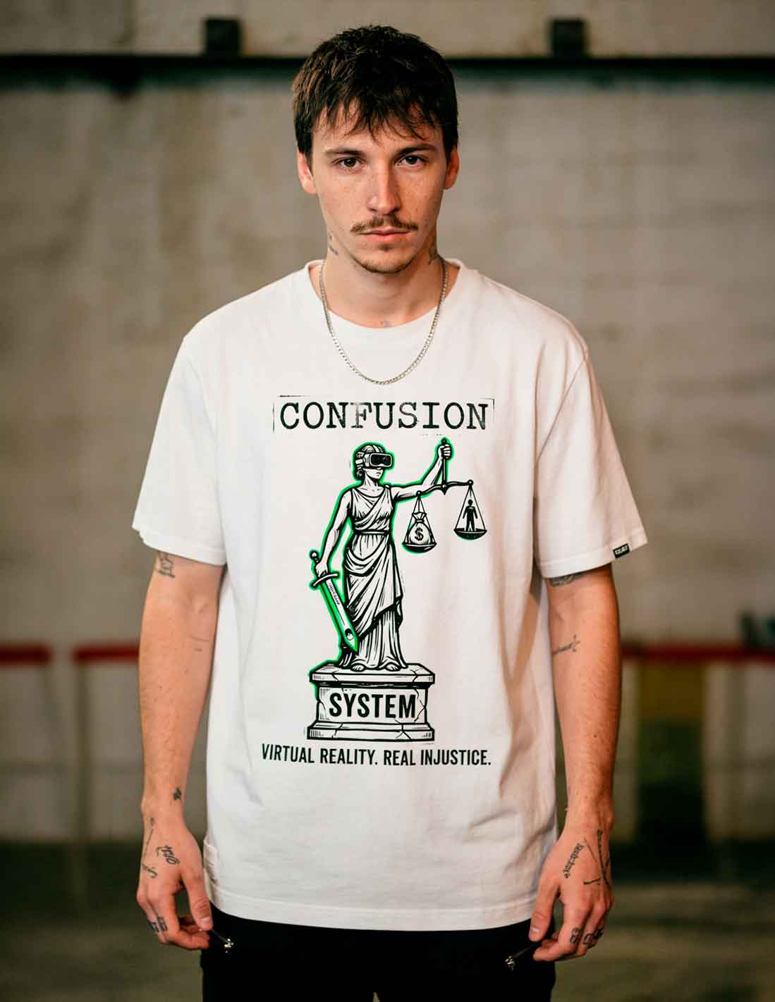 REAL INJUSTICE WHITE TSHIRT