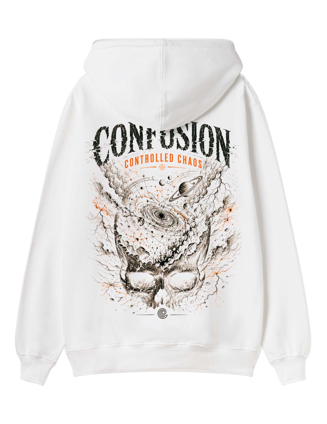 CONTROLLED CHAOS WHITE HOODIE
