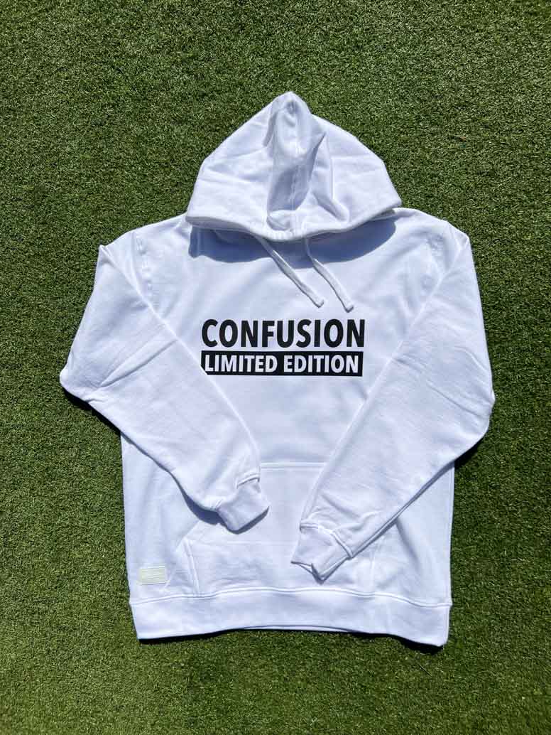 CONFUSION LIMITED EDITION WHITE HOODIE