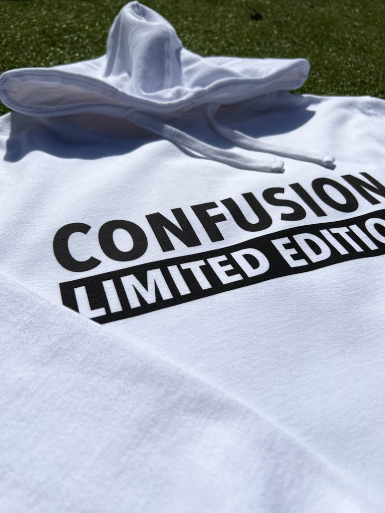 CONFUSION LIMITED EDITION WHITE HOODIE