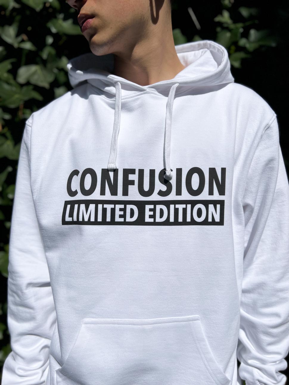 CONFUSION LIMITED EDITION WHITE HOODIE