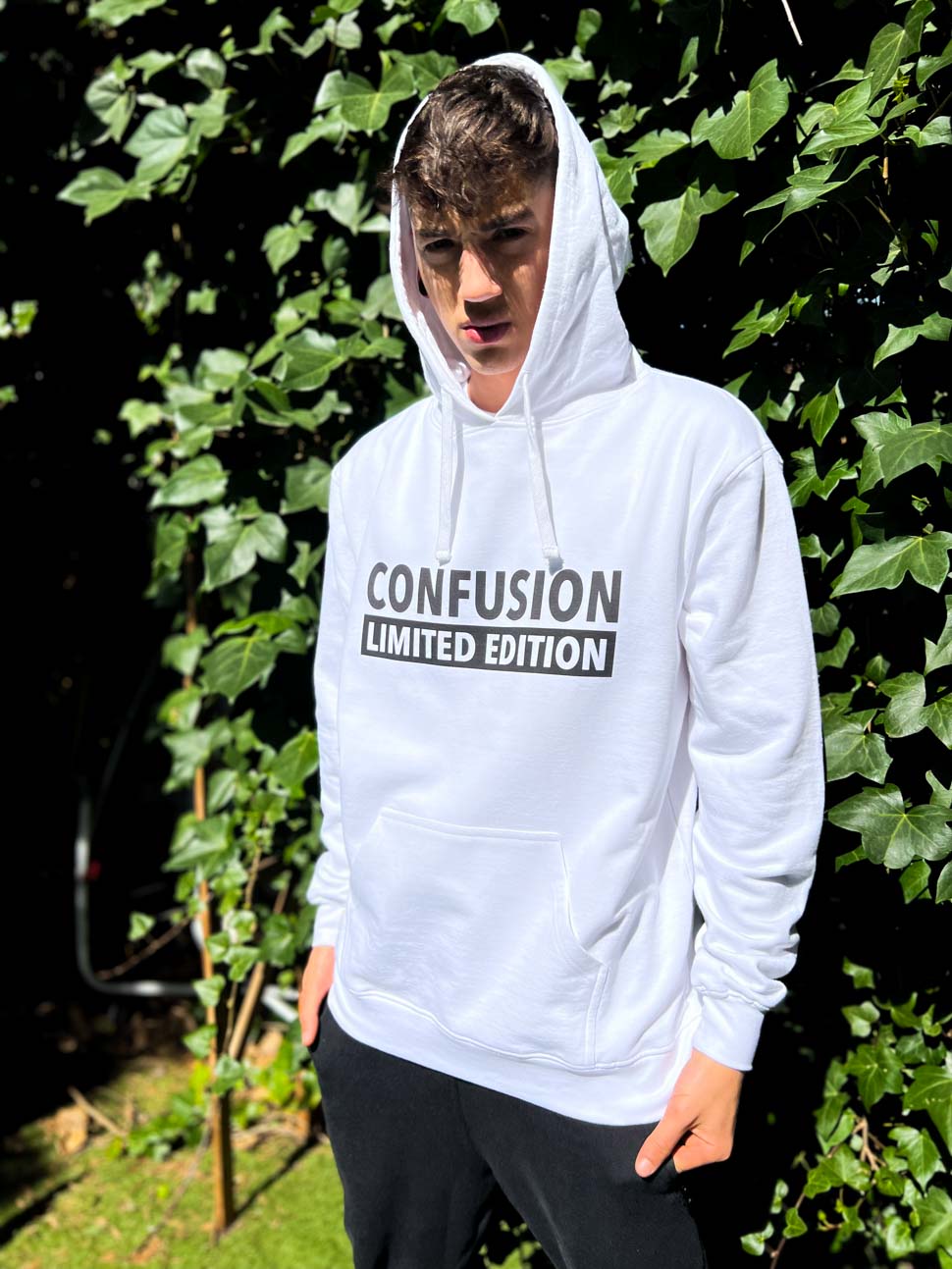 CONFUSION LIMITED EDITION WHITE HOODIE