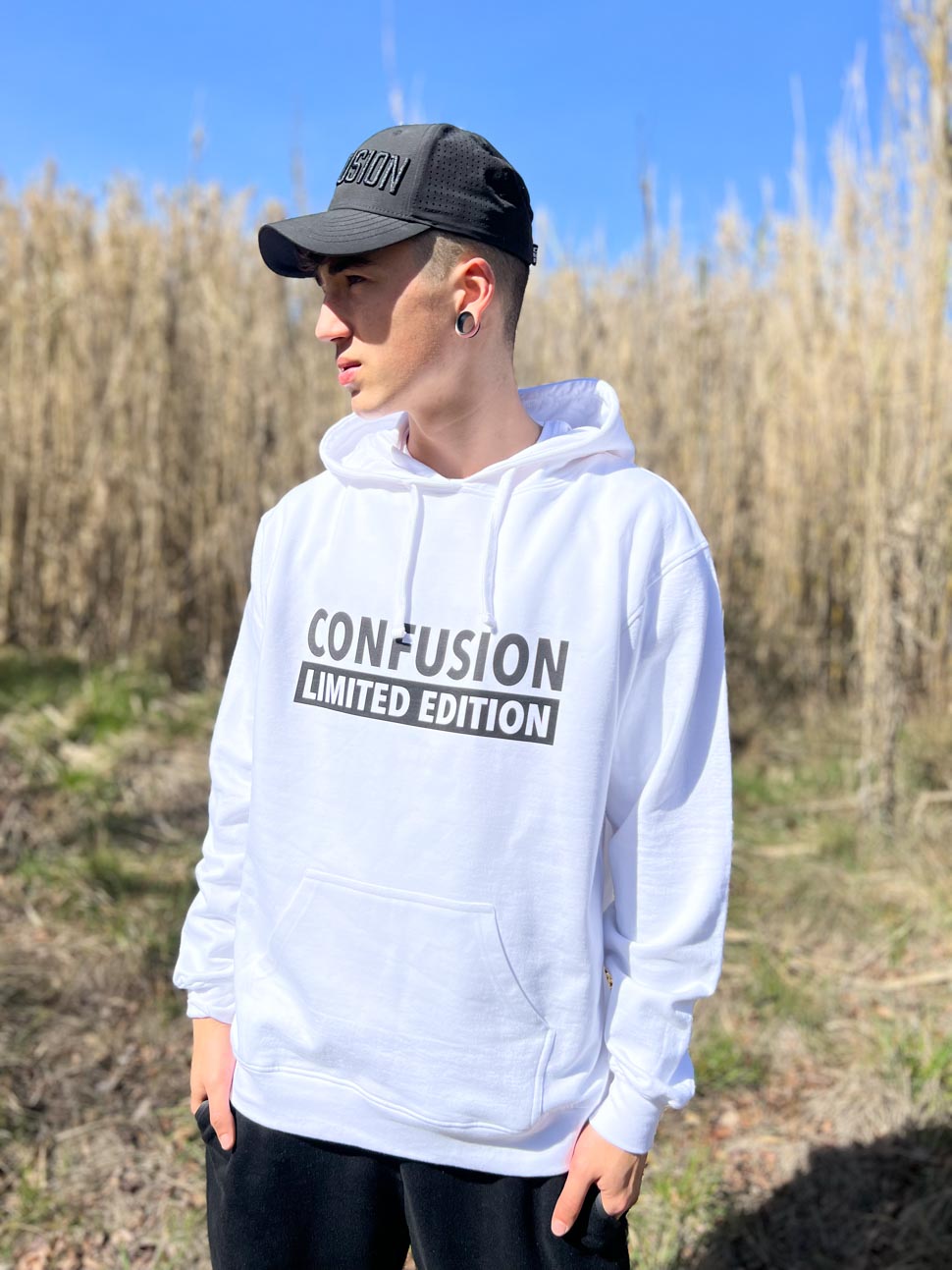 CONFUSION LIMITED EDITION WHITE HOODIE