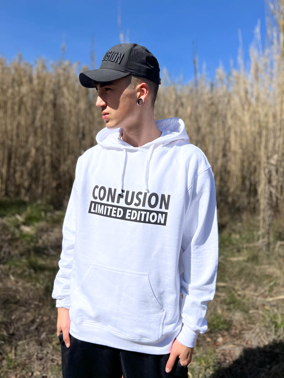 CONFUSION LIMITED EDITION WHITE HOODIE