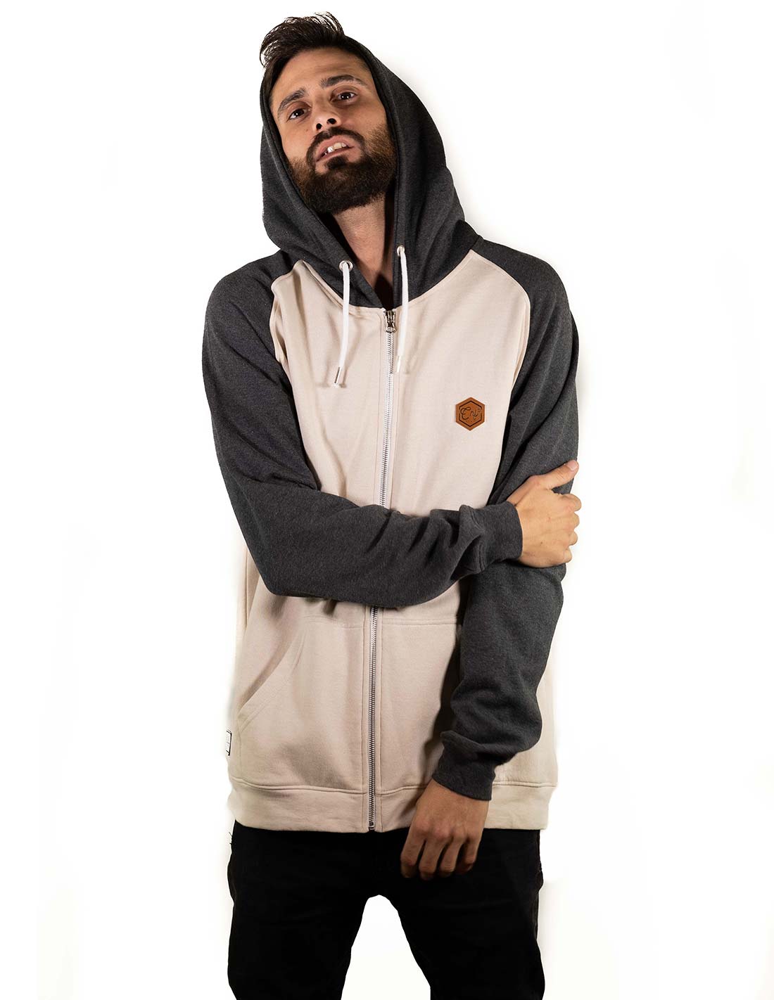 HEXAGON ZIPPER BEIGE