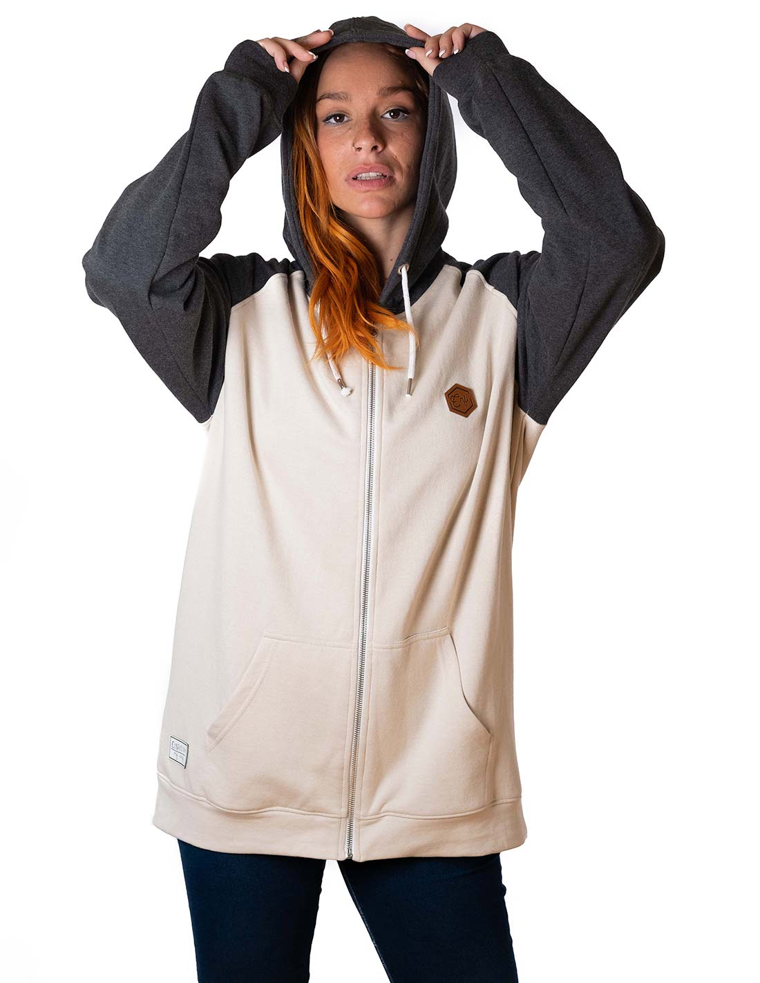 HEXAGON ZIPPER BEIGE